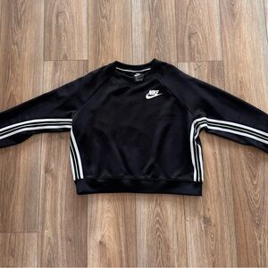 Nike Black Crewneck Sport Sweatshirt with Stripes